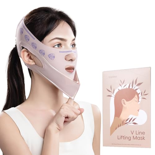 Cryslora Wiederverwendbare Doppelkinn-Reduzierer, rutschfeste Chinologie-Maske, Kinnriemen zum Schlafen, V-Linien-Facelifting-Maske für Frauen, Rosa Cryslora Wiederverwendbare Doppelkinn-Reduzierer, rutschfeste Chinologie-Maske, Kinnriemen zum Schlafen, V-Linien-Facelifting-Maske für Frauen, Rosa von Cryslora
