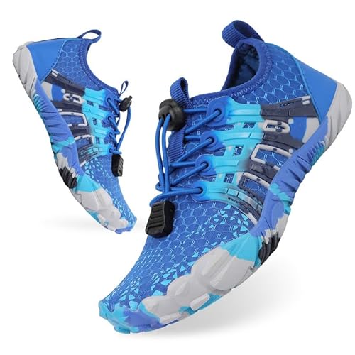 CrystErzoix Badeschuhe Kinder Wasserschuhe Barfußschuhe Leicht Strandschuhe Jungen Mädchen Aquaschuhe rutschfest Schwimmschuhe Schnell Trocknend Tauchschuhe von CrystErzoix