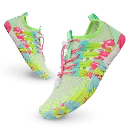 CrystErzoix Badeschuhe Kinder Wasserschuhe Barfußschuhe Leicht Strandschuhe Jungen Mädchen Aquaschuhe rutschfest Schwimmschuhe Schnell Trocknend Tauchschuhe von CrystErzoix