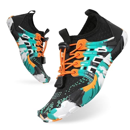 CrystErzoix Badeschuhe Kinder Wasserschuhe Barfußschuhe Leicht Strandschuhe Jungen Mädchen Aquaschuhe rutschfest Schwimmschuhe Schnell Trocknend Tauchschuhe von CrystErzoix