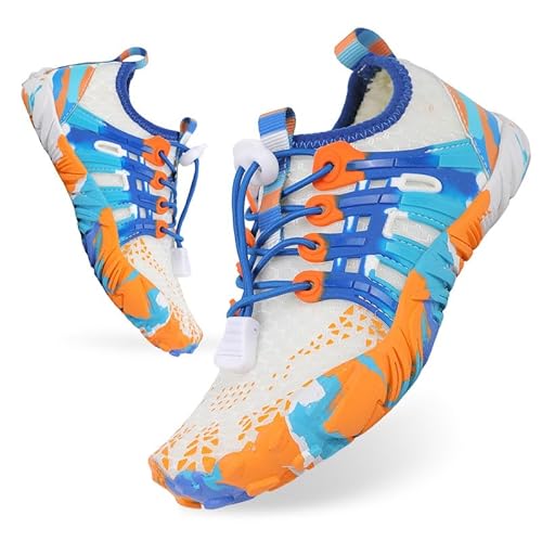 CrystErzoix Badeschuhe Kinder Wasserschuhe Barfußschuhe Leicht Strandschuhe Jungen Mädchen Aquaschuhe rutschfest Schwimmschuhe Schnell Trocknend Tauchschuhe von CrystErzoix