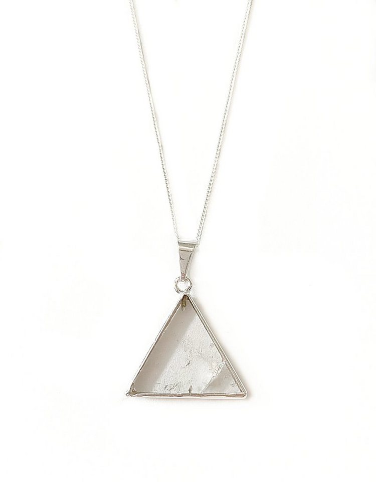 Crystal and Sage Jewelry Kette mit Anhänger Bergkristall Dreieck Halskette vergoldet oder versilbert von Crystal and Sage Jewelry