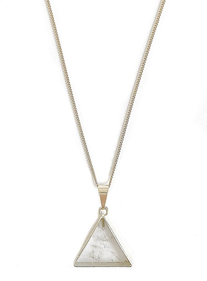 Crystal and Sage Jewelry Kette mit Anhänger Bergkristall Dreieck Halskette vergoldet oder versilbert von Crystal and Sage Jewelry