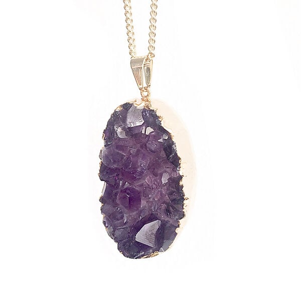 Crystal and Sage Amethyst Halskette mit Druse von Crystal and Sage