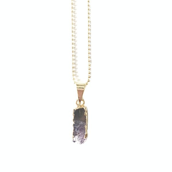 Crystal and Sage Arwen schmal – vergoldete Amethyst Halskette von Crystal and Sage