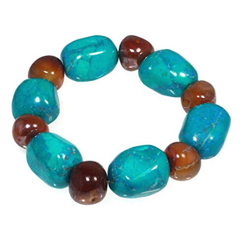 Chrysocolla Howlite & Carnelian Bracelet von CrystalAge