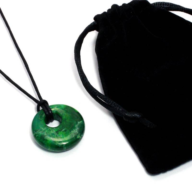 Chrysokoll Howlith Agogo Donut Anhänger & Samtbeutel | Ng43G von CrystalAgeCreative