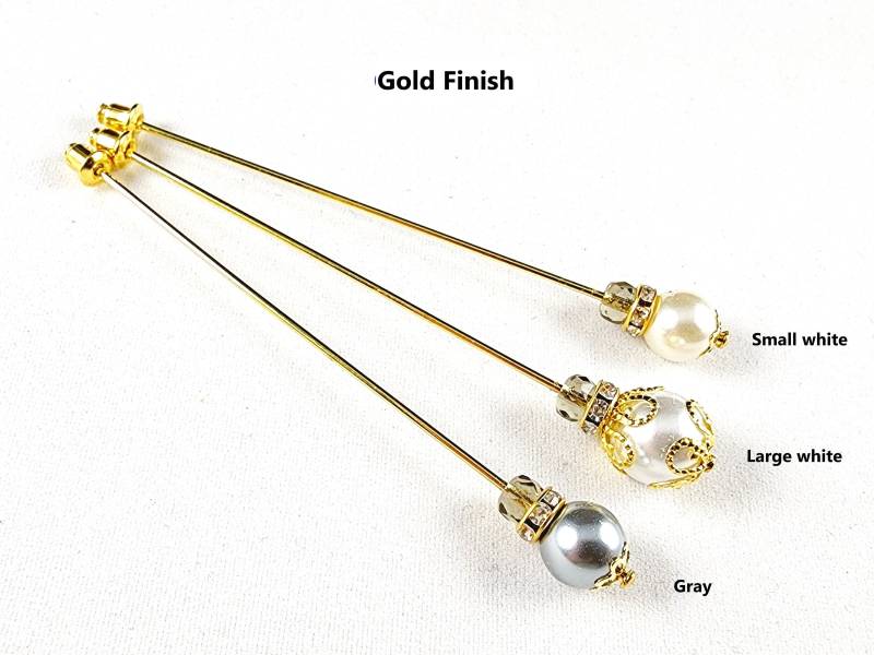 Silber, Antik Oder Gold Finish Stick Pins Mit Perlen Und Kristallen Silber, Antik Oder Gold Finish Stick Pins Mit Perlen Und Kristallen von CrystalArtPins