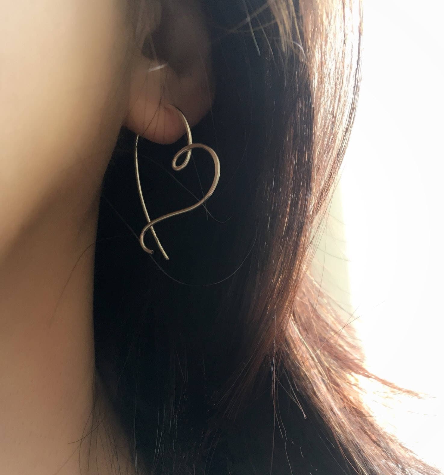 Herz Creolen, Offene Creolen in Ss/Gold Filled/Rosegold Filled/Hypoallergene Creole Argentium Silber Herz Creolen, Offene Creolen in Ss/Gold Filled/Rosegold Filled/Hypoallergene Creole Argentium Silber von CrystalBlueJewels