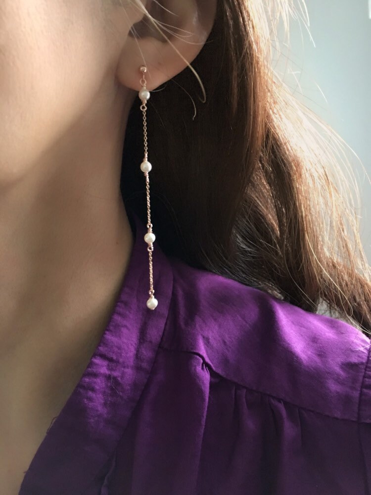 Lange Perle Ohrringe, 3, 5" Lange Swarovski Ohrringe Lange Perle Ohrringe, 3, 5" Lange Swarovski Ohrringe von CrystalBlueJewels