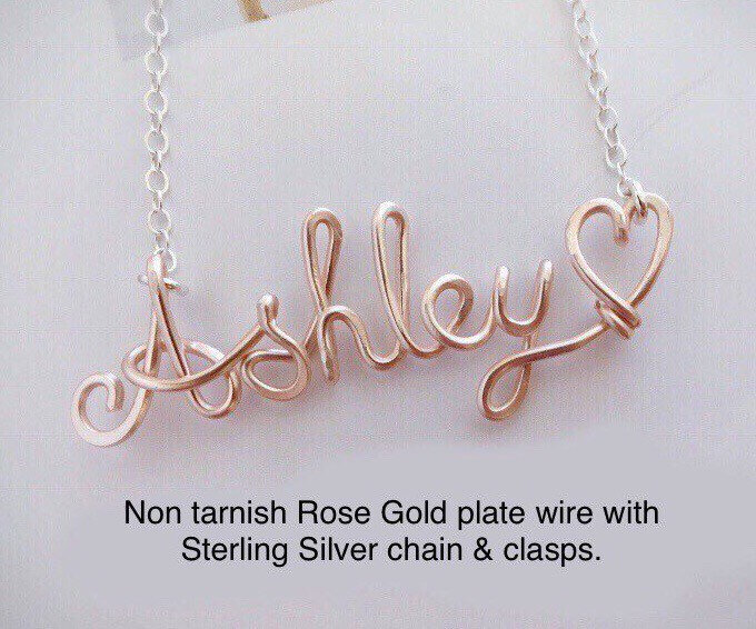 Zierliche Benutzerdefinierte Namenskette, Draht Personalisierte Namenskette Zierliche Benutzerdefinierte Namenskette, Draht Personalisierte Namenskette von CrystalBlueJewels