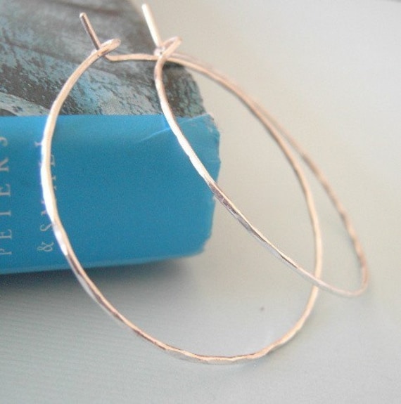 sterling Silber Hoop - 1, 5 Inch Hoop, Handgefertigter In sterling Silber Hoop - 1, 5 Inch Hoop, Handgefertigter In von CrystalBlueJewels