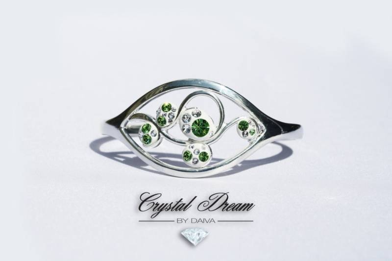 Swarovski Kristall Grünen Efeu Armreif von CrystalDreamByDaiva