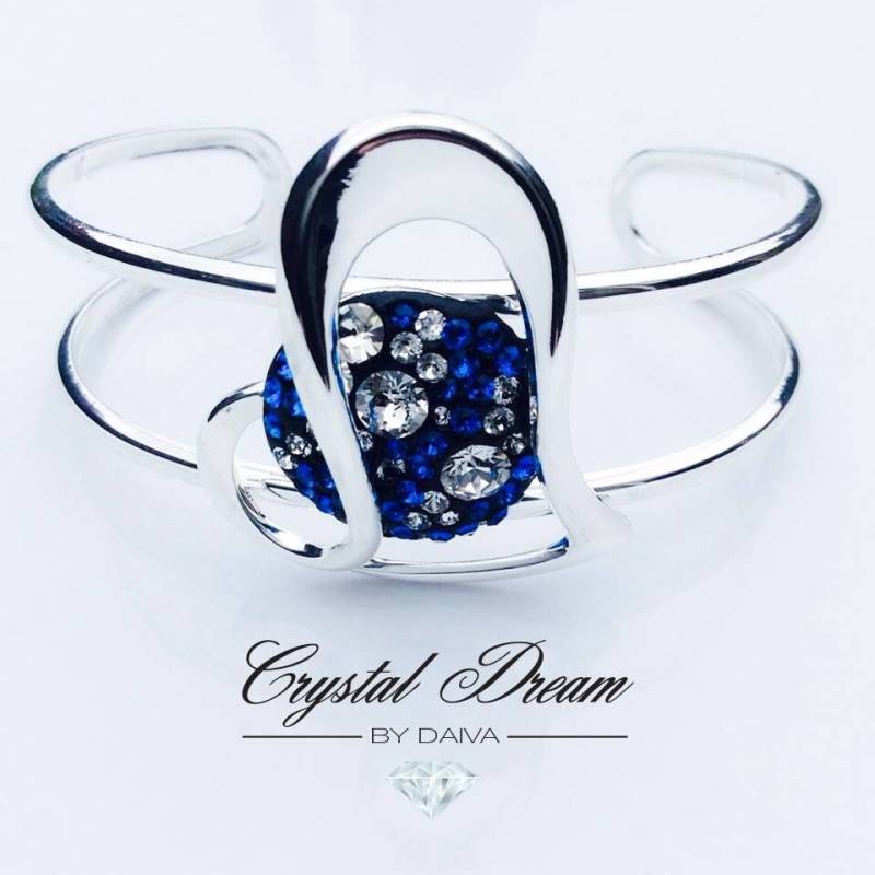 Swarovski Kristalle Blau Liebe Silbernen Armband von CrystalDreamByDaiva