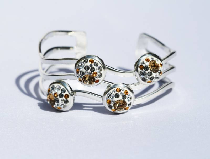 Swarovski-Kristallen Golden Wave Armband von CrystalDreamByDaiva