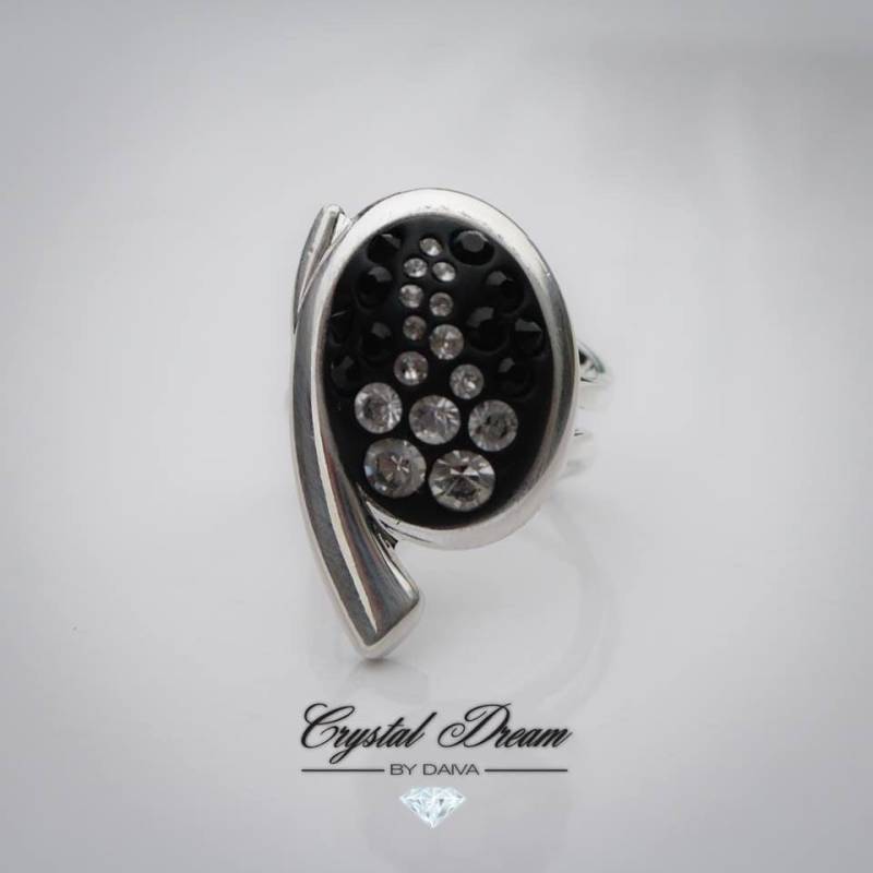 sterling Silber Cocktail Damen Ring Aus Swarovski Kristallen von CrystalDreamByDaiva