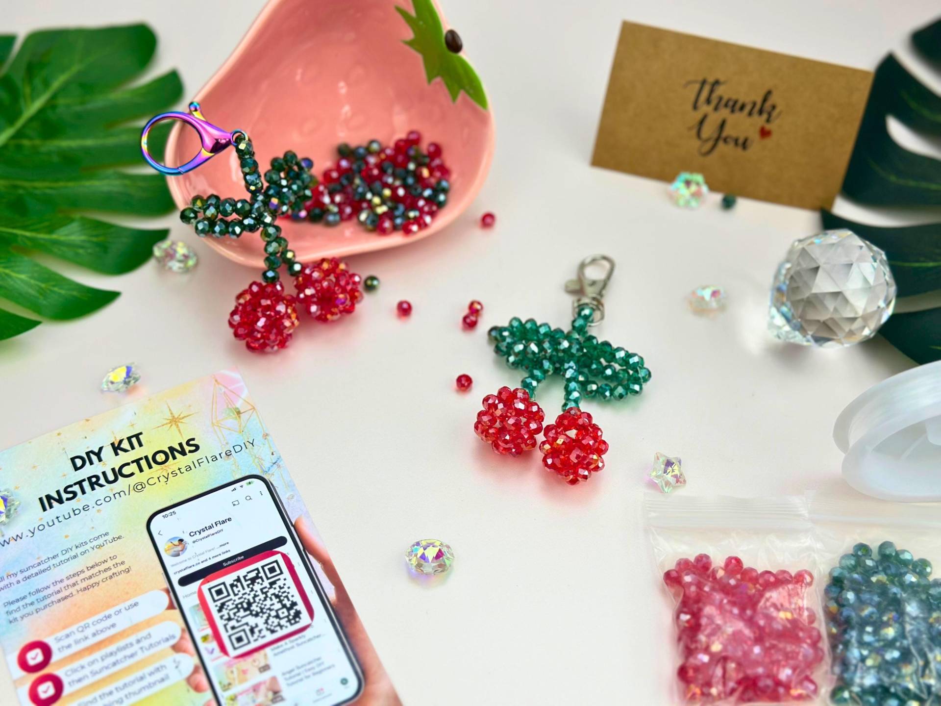 Kirsche Schlüsselanhänger Diy Kit Perlen Anhänger Handwerk - Kawaii Geschenk Kirsche Schlüsselanhänger Diy Kit Perlen Anhänger Handwerk - Kawaii Geschenk von CrystalFlareDIY