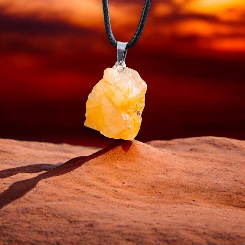 Natürlicher Citrin-Anhänger Halskette - Gelber Kristall, Solarplexus Chakra, November Geburtsstein Füllestein, Schutz Und Wohlstand Für Sie von CrystalLuxStones