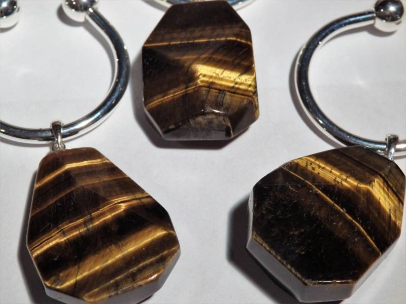 Tigerauge Schlüsselanhänger - Versilbert Wird Einzeln Verkauft Kristalle/Edelsteine/Mineralien Tigerauge Schlüsselanhänger - Versilbert Wird Einzeln Verkauft Kristalle/Edelsteine/Mineralien von CrystalLuxeDecor