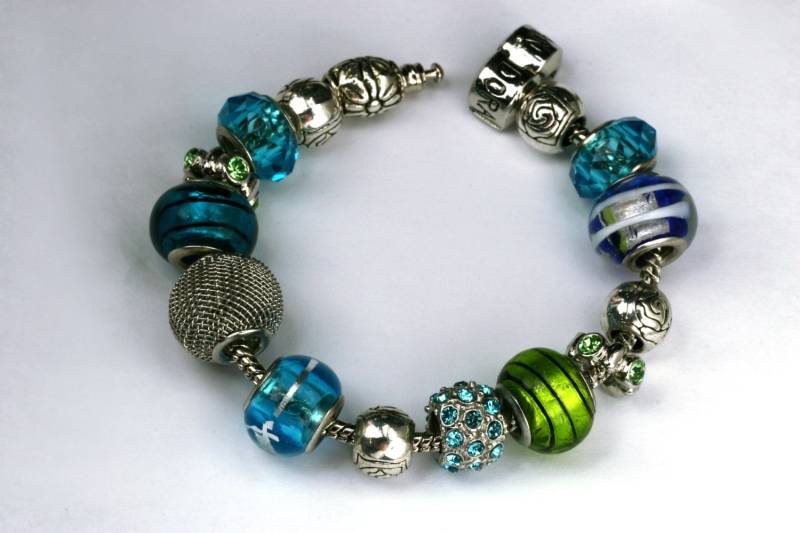 Armband Aus Lampwork Glasperlen & Kristall, Karabinerverschluss Armband Aus Lampwork Glasperlen & Kristall, Karabinerverschluss von CrystalMoments