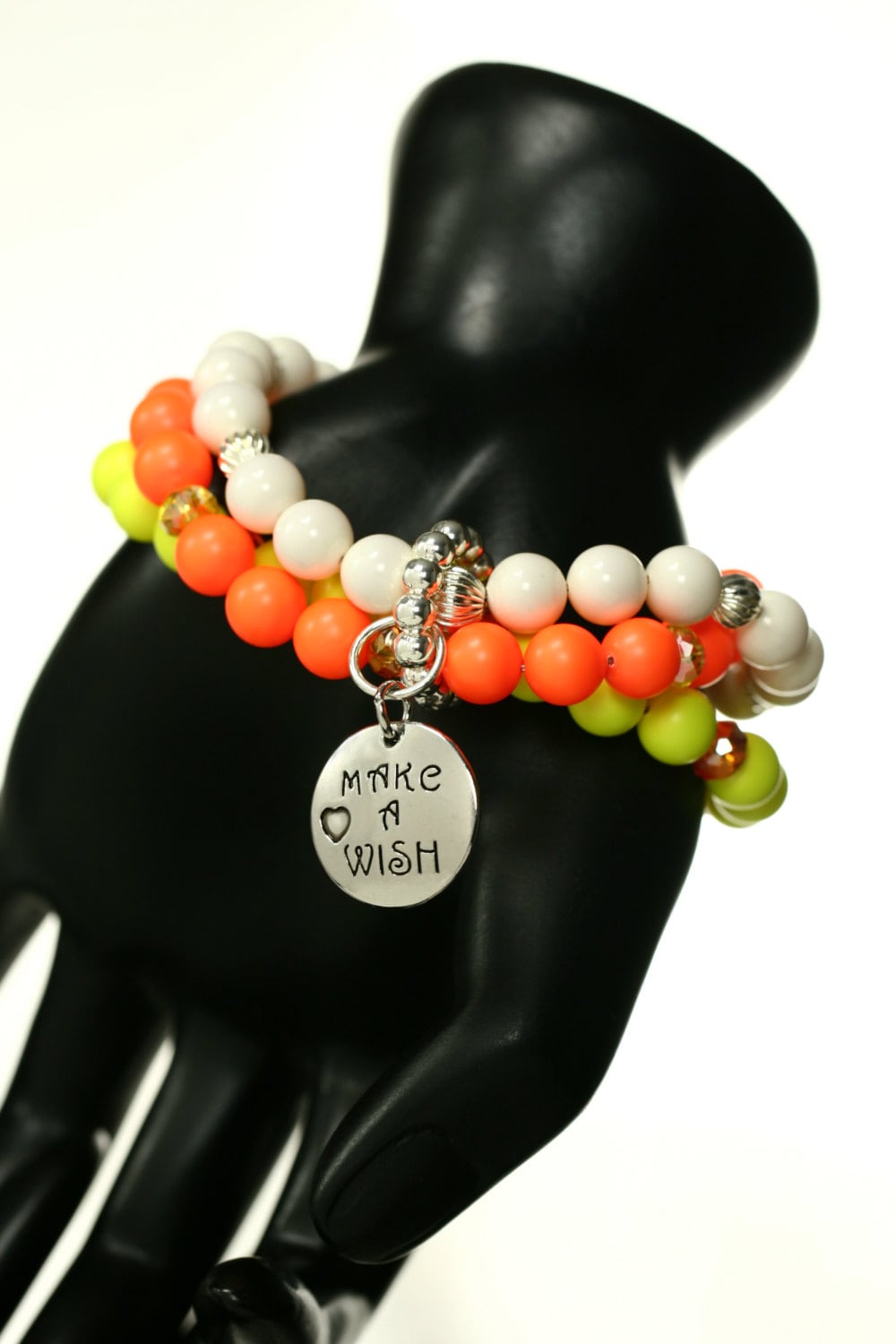 Big & Bold Swarovski Kristall Neonfarbe Perlen 3 Strang Armband Big & Bold Swarovski Kristall Neonfarbe Perlen 3 Strang Armband von CrystalMoments
