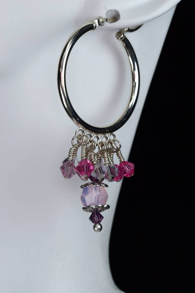 Swarovski Kristallohrringe, Sterling Silber Creolen Swarovski Kristallohrringe, Sterling Silber Creolen von CrystalMoments