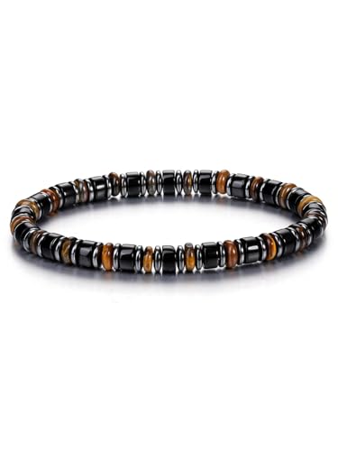 CrystalTears 6mm Obsidian Armband Herren Heilstein Tigerauge Turmalin Perlenarmband Edelstein Schmuck Glücksbringer Geschenk von CrystalTears