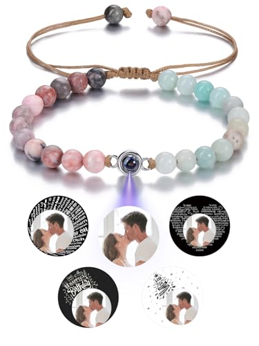 CrystalTears Personalisiert Foto Armband mit Bild im Stein Projektion Edelsteine Heilstein geflochtenes Armband Geschenke CrystalTears Personalisiert Foto Armband mit Bild im Stein Projektion Edelsteine Heilstein geflochtenes Armband Geschenke von CrystalTears