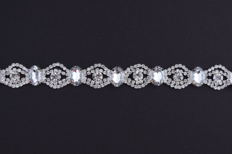 2 Stück - Strassapplikationen Kristall Strasssteine Strass Applikationen 100% Baumwolle Polyester [Tr-004] von CrystalTrimming