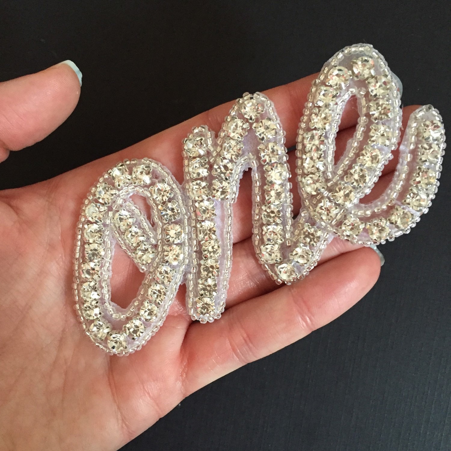 Kristall Strass Applikation "Eins" - Diy Baby Haarband Zubehör Cake Topper 1 von CrystalTrimming