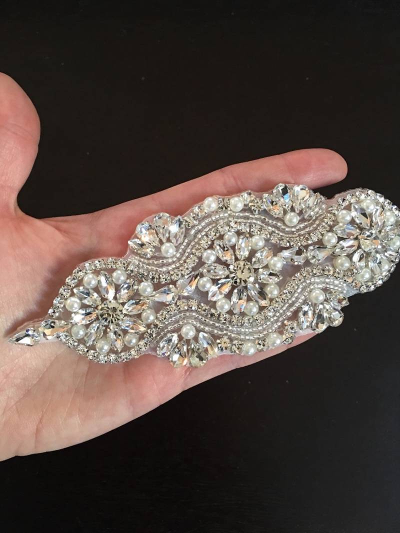 Kristall-strass-Applikation - Großhandel Brautbesatz Brautgürtel [Tr057] von CrystalTrimming