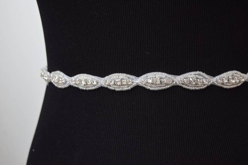 strass Zierleisten Schüttgut-Großhandel Braut Trim-Braut Gürtel - Dünne Kristall Zierleisten - Sew-On Applikationen von CrystalTrimming