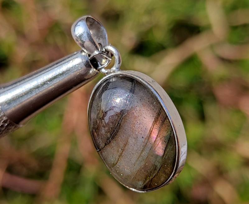 Labradorit Anhänger - Natürlicher Feuer Labradorit Sterling Silber Handgemachter Schmuck Schöner Spektrolit Anhänger, Heilung von CrystalUniverseShops