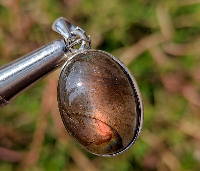 Labradorit Anhänger - Natürlicher Feuer Labradorit Sterling Silber Handgemachter Schmuck Schöner Spektrolit Anhänger, Heilung von CrystalUniverseShops