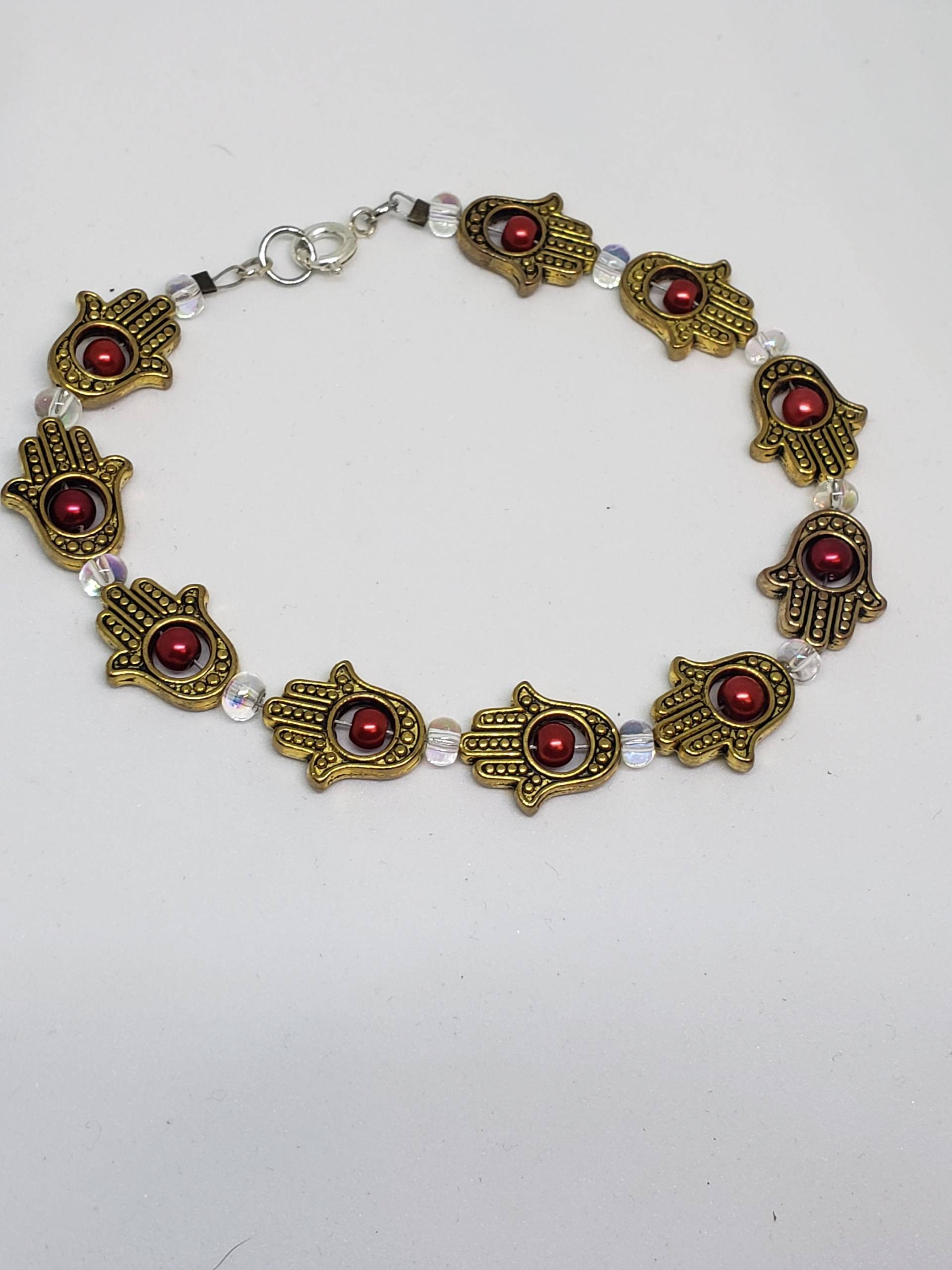 Goldene Hamsa Hände Armband Goldene Hamsa Hände Armband von CrystalVibezUT