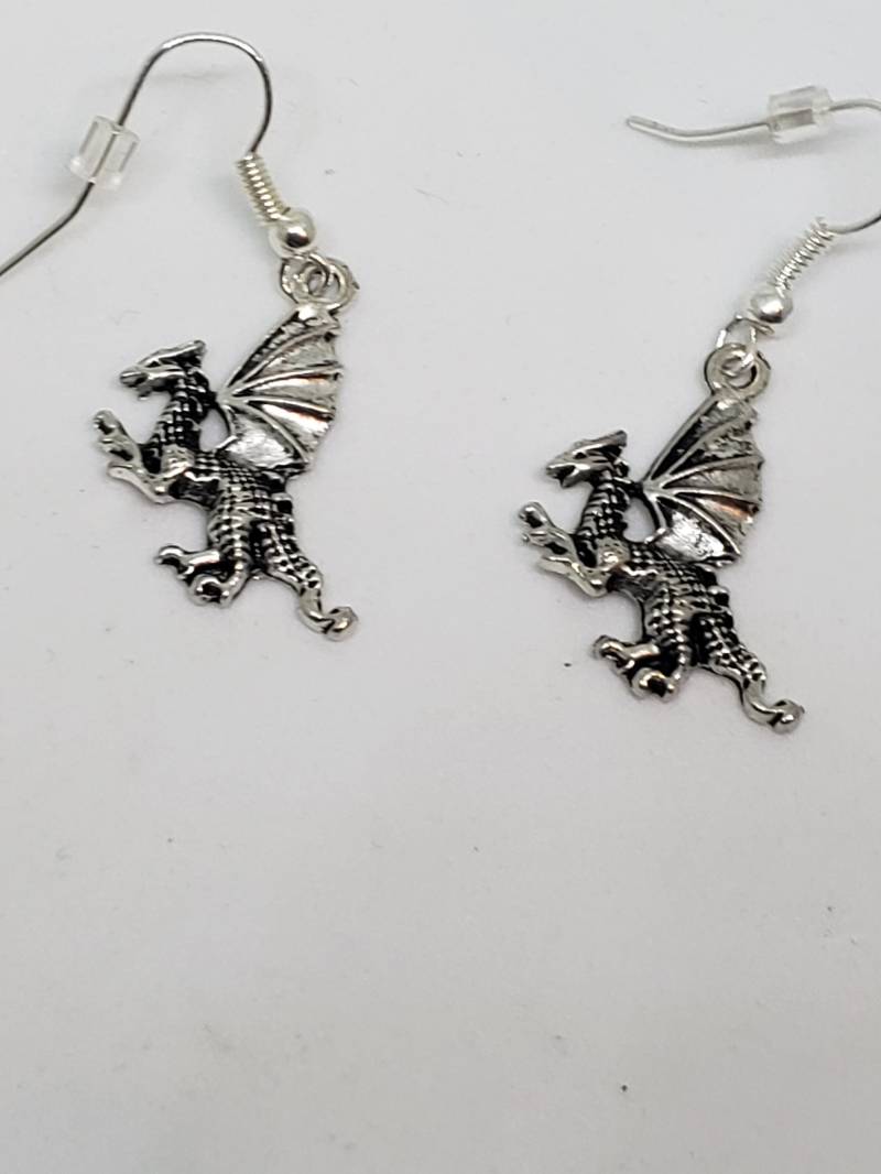 Silber Drachen Ohrringe Silber Drachen Ohrringe von CrystalVibezUT