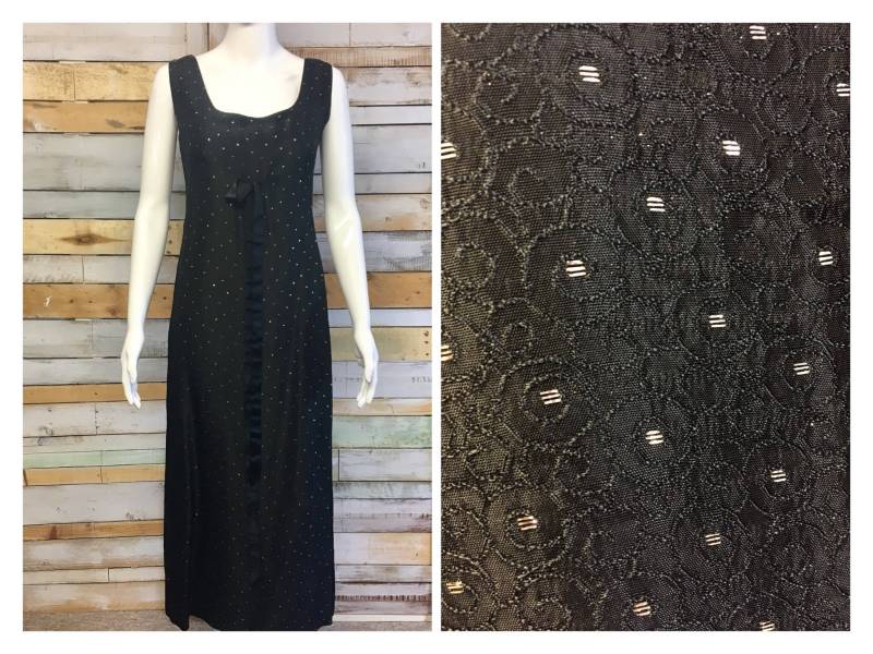 Schöne Handgefertigte Schwarz Und Gold Empire Linie 1960 Kleid Schöne Handgefertigte Schwarz Und Gold Empire Linie 1960 Kleid von CrystalVintageUK