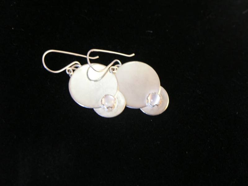 Cristina - Mondstein Cabochon Sterling Silber Festplatten, Baumeln Ohrringe, Ohr Drähte Cristina - Mondstein Cabochon Sterling Silber Festplatten, Baumeln Ohrringe, Ohr Drähte von CrystalWaveDesigns