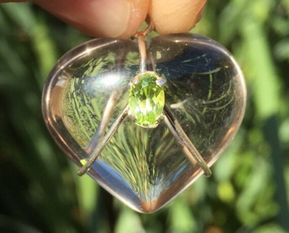 Rauchquarz Halskette-Peridot-Herz Anhänger-Rauchquarz -Peridot Silber Anhänger-925Er Silber-Liebe-Gefühlsheilung-Herz Chakra S Rauchquarz Halskette-Peridot-Herz Anhänger-Rauchquarz -Peridot Silber Anhänger-925Er Silber-Liebe-Gefühlsheilung-Herz Chakra S von CrystalWondersUK