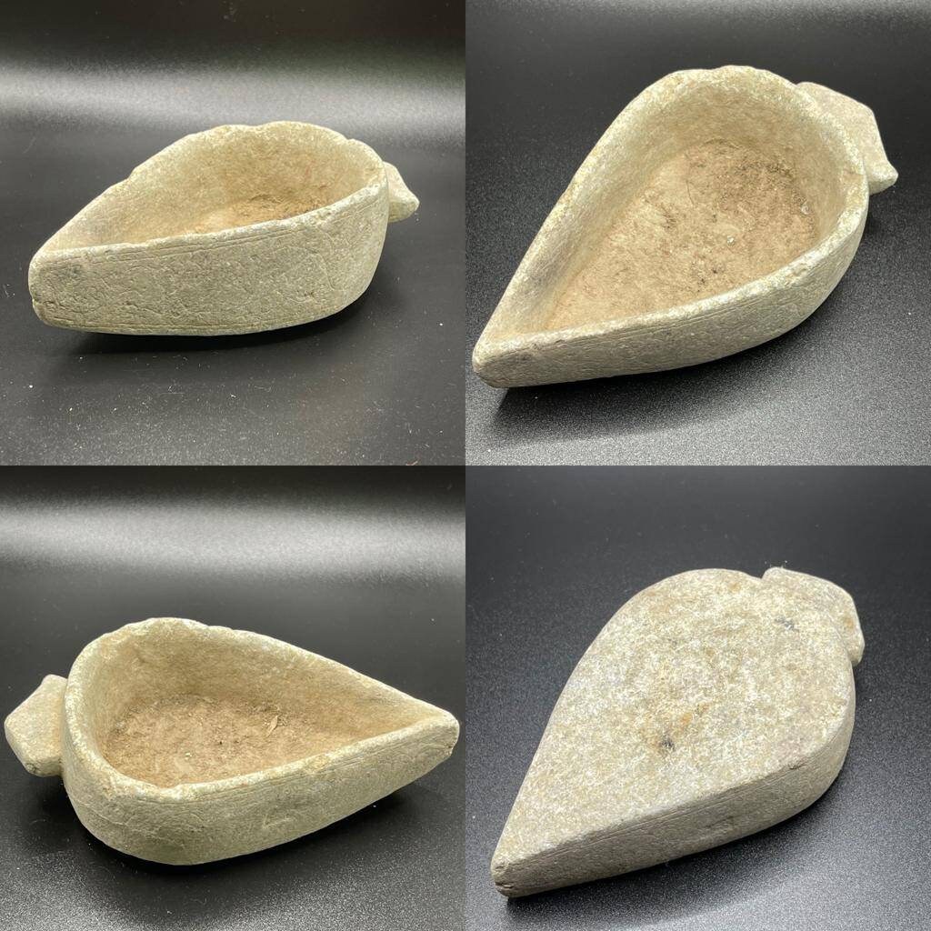 Einzigartiges Antikes Nahöstlicher Chlorit Stein Geschnitztes Gefäß Sehr Selten Gefunden von CrystalballStore