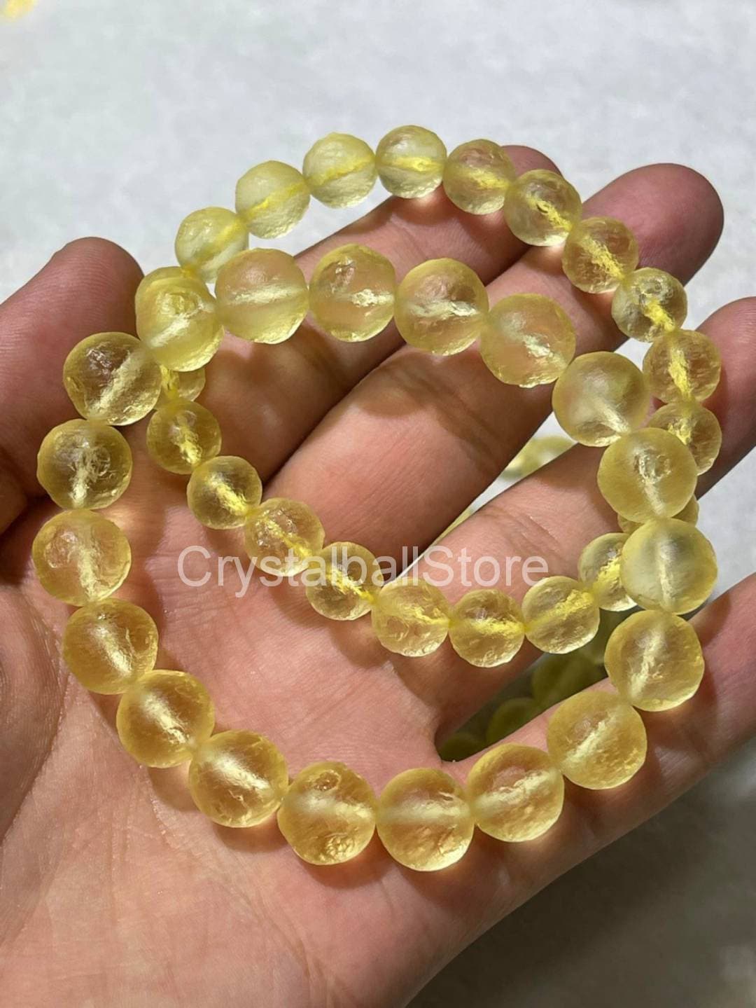 Libysches Wüstenglas | 8mm, 10mm, 12mm Echtes Libysches/Goldtektit Wüstenkristall Perlenarmband von CrystalballStore