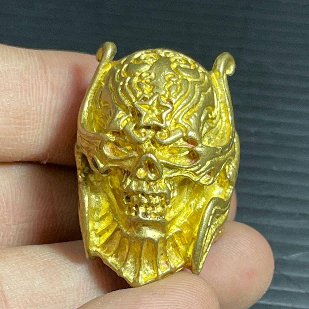 Wunderschöner Antik Gold Vergoldetem Bronze Ring in Form Von Biest von CrystalballStore