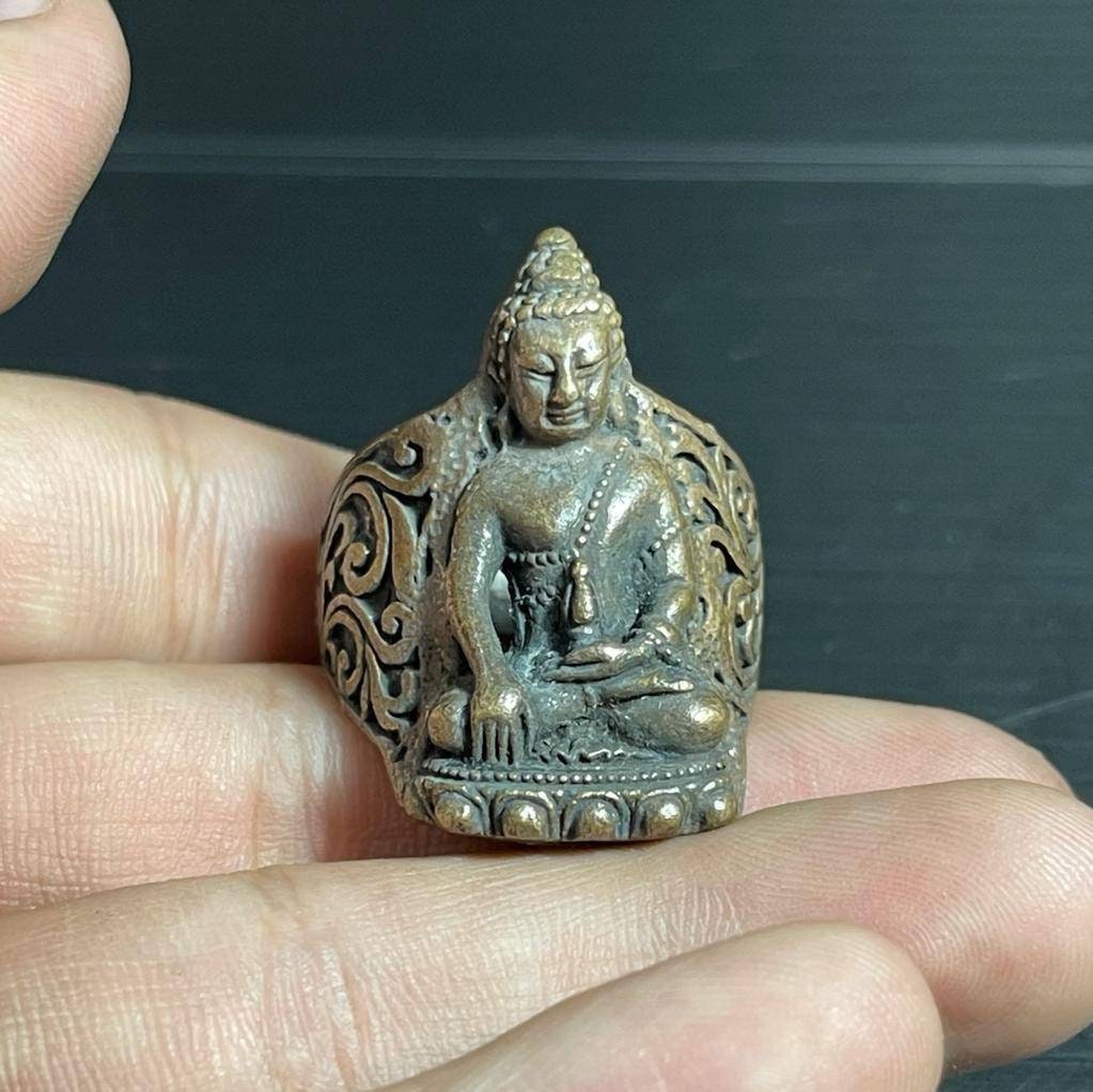 Wunderschöner Nahöstlicher Alter Bronze Gandhara Budha Unikat Ring von CrystalballStore