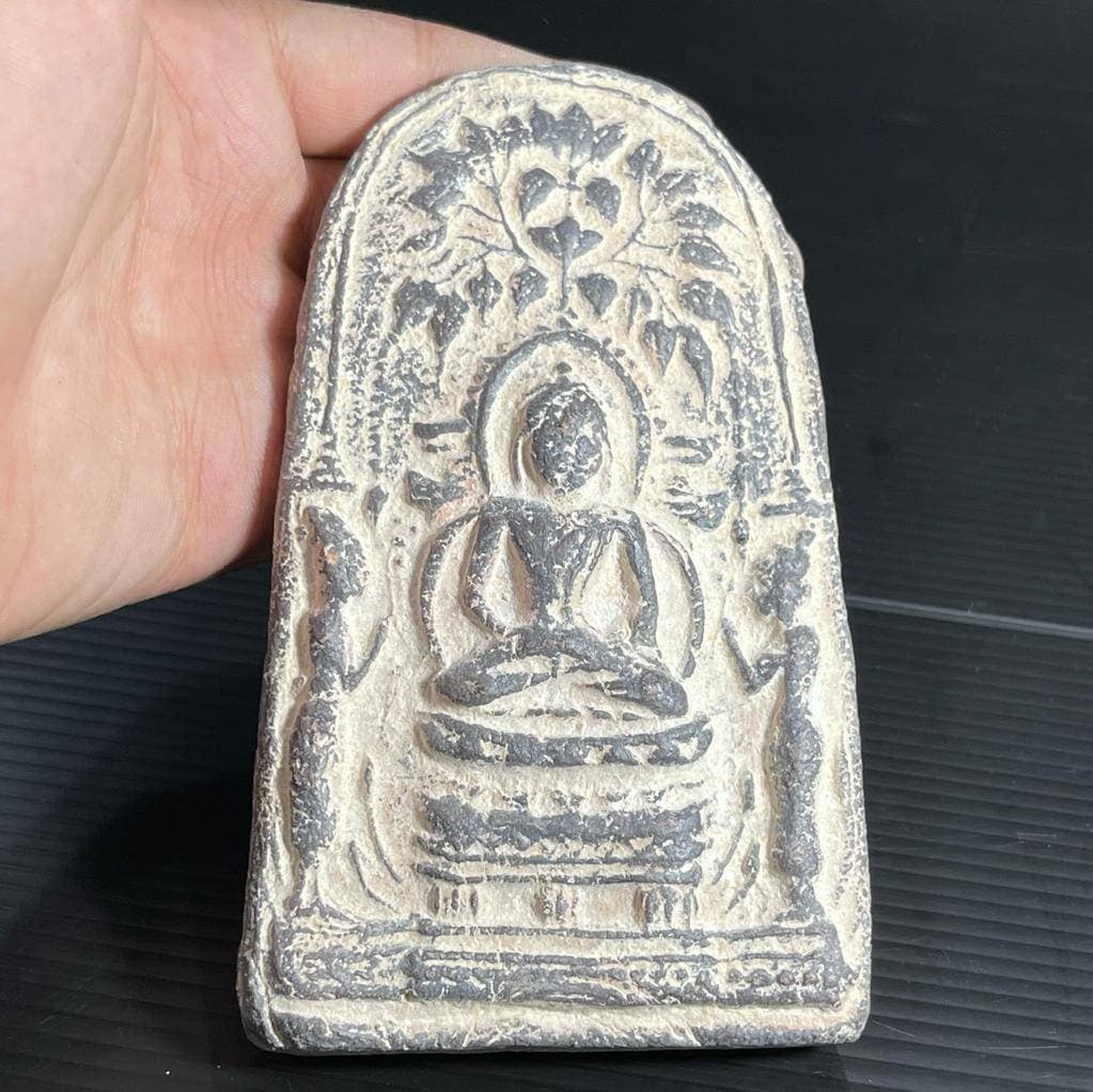 Wundervolles Seltenes Antikes Altes Keramik Lot Budha Gandhara, Das Figuren Großes Fliesenrelief Darstellt von CrystalballStore