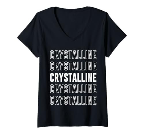 Damen Kristallin T-Shirt mit V-Ausschnitt von Crystalline Apparel