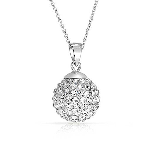 Crystalline Azuria Kristalle 18 kt Vergoldet Discokugel Weiß Halskette für Damen 45 cm Silber S925 Anhänger von Crystalline Azuria