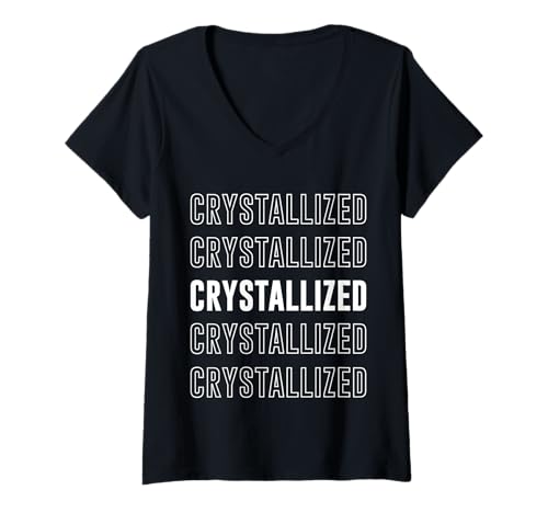 Damen Kristallisiert T-Shirt mit V-Ausschnitt Damen Kristallisiert T-Shirt mit V-Ausschnitt von Crystallized Apparel