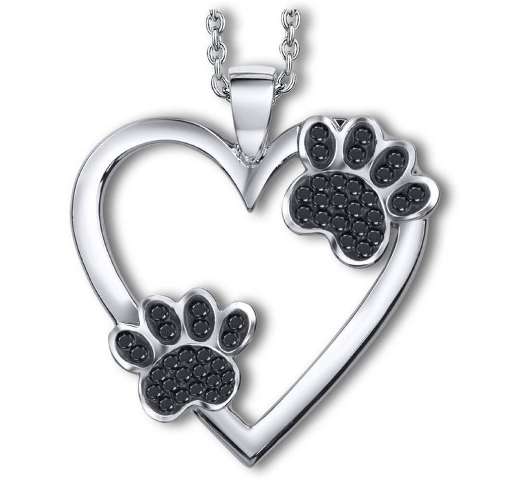 Crystalp Jewellery Kette mit Einhänger Hravý náhrdelník Srdce s tlapkami 30257.JET.R Crystalp Jewellery Kette mit Einhänger Hravý náhrdelník Srdce s tlapkami 30257.JET.R von Crystalp Jewellery