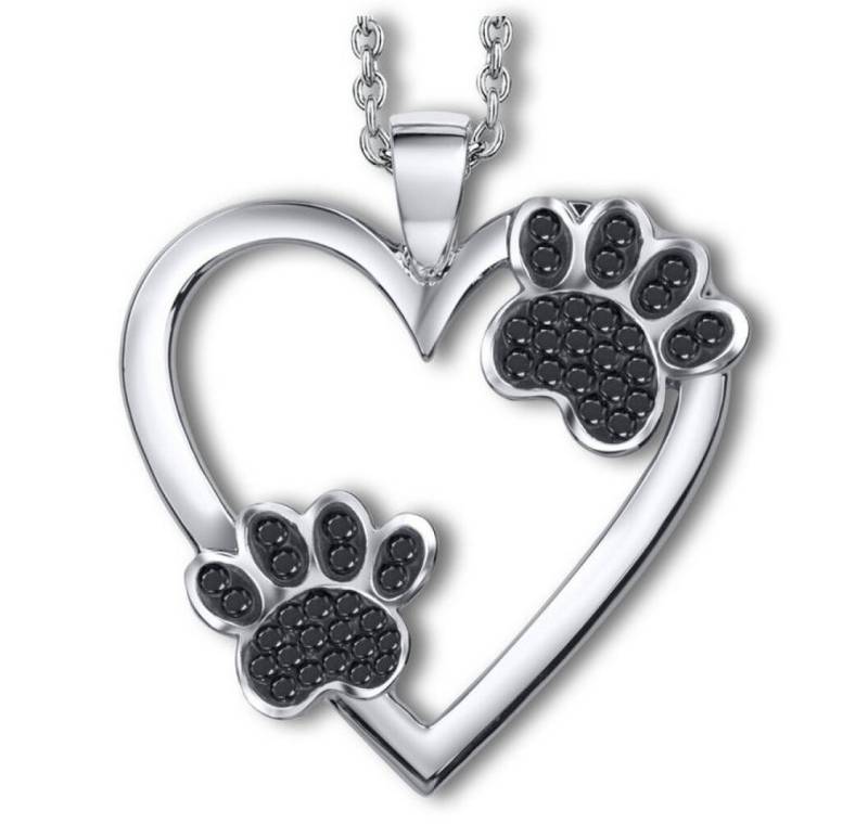 Crystalp Jewellery Kette mit Einhänger Hravý náhrdelník Srdce s tlapkami 30257.JET.R Crystalp Jewellery Kette mit Einhänger Hravý náhrdelník Srdce s tlapkami 30257.JET.R von Crystalp Jewellery