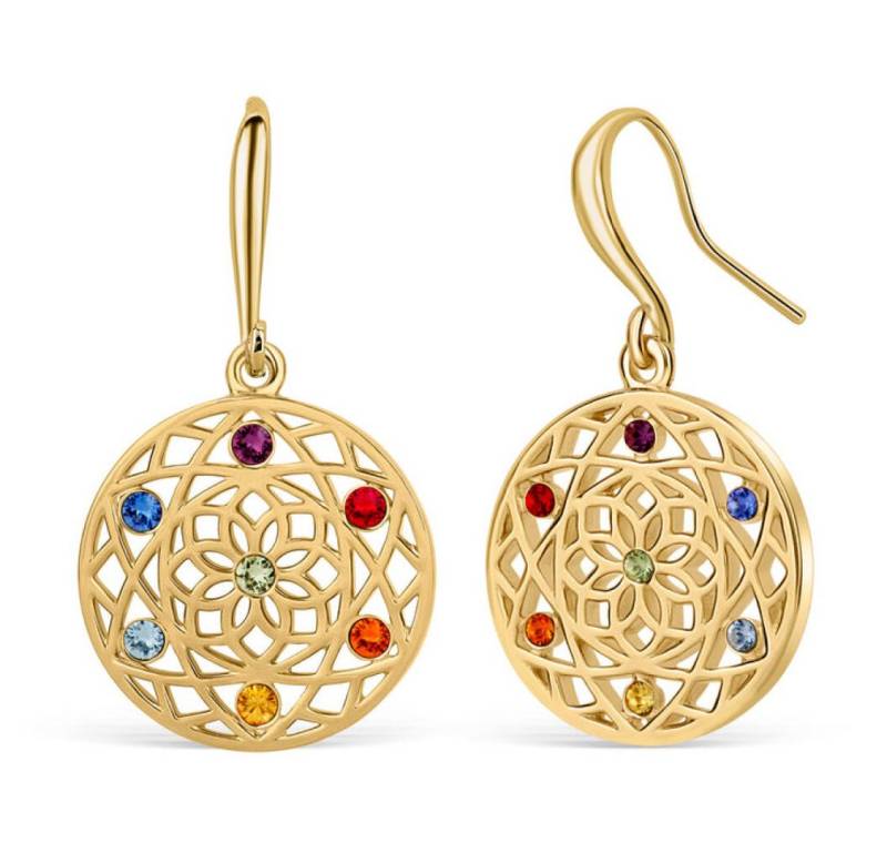 Crystalp Jewellery Ohrring-Set Stylové pozlacené náunice s krystaly Chakra Flower 40191.MLT.G Crystalp Jewellery Ohrring-Set Stylové pozlacené náunice s krystaly Chakra Flower 40191.MLT.G von Crystalp Jewellery